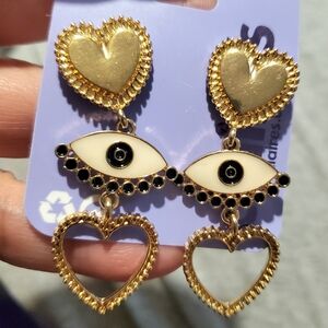 Third Eye Heart Earrings